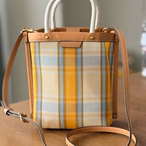 Tory Burch Crossbody Bag - Tan, Blue, and Yellow Plaid